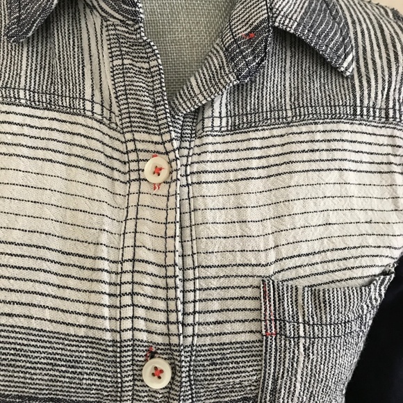 Anthro 9 H15 STCL Striped Linen Cotton Tunic small - Picture 6 of 7